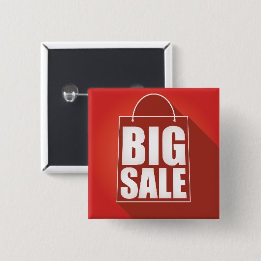 Design der Big Sale Red Retail Bag Button (Vorne & Hinten)