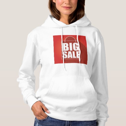 Design der Big Sale Red Retail Bag Hoodie (Vorderseite)