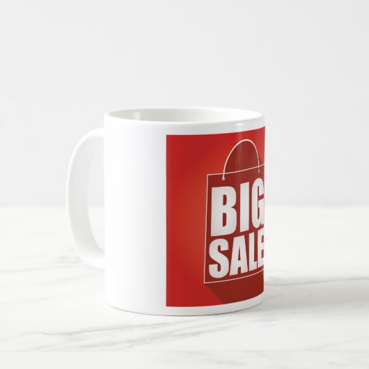 Design der Big Sale Red Retail Bag Kaffeetasse (Vorderseite Links)