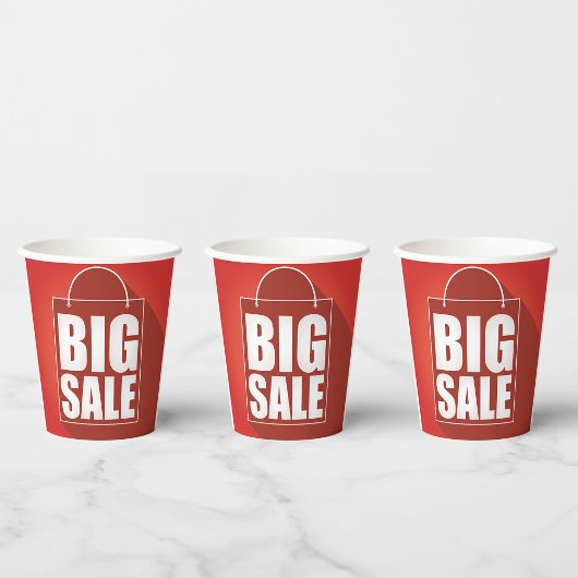 Design der Big Sale Red Retail Bag Pappbecher