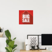Design der Big Sale Red Retail Bag Poster (Heimbüro)