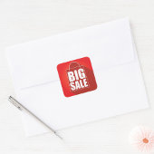 Design der Big Sale Red Retail Bag Quadratischer Aufkleber