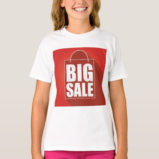 Design der Big Sale Red Retail Bag T-Shirt (Vorderseite)