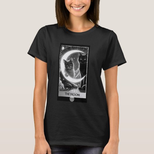 Design der Black Cat Moon Celestial Tarot Card T-Shirt (Vorderseite)