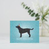 Design der Black Lab Happy Birthday Card Postkarte (Stehend Vorderseite)