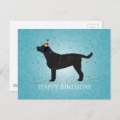 Design der Black Lab Happy Birthday Card Postkarte (Vorne/Hinten)