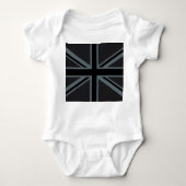 Design der Black Union Jack Flag Baby Strampler (Vorderseite)