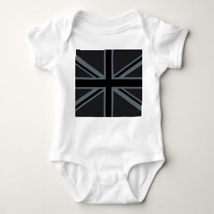 Design der Black Union Jack Flag Baby Strampler