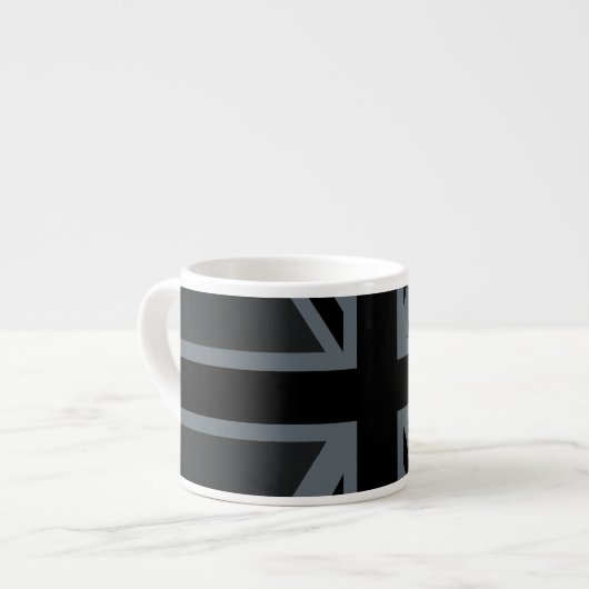 Design der Black Union Jack Flag Espressotasse (Vorderseite Links)