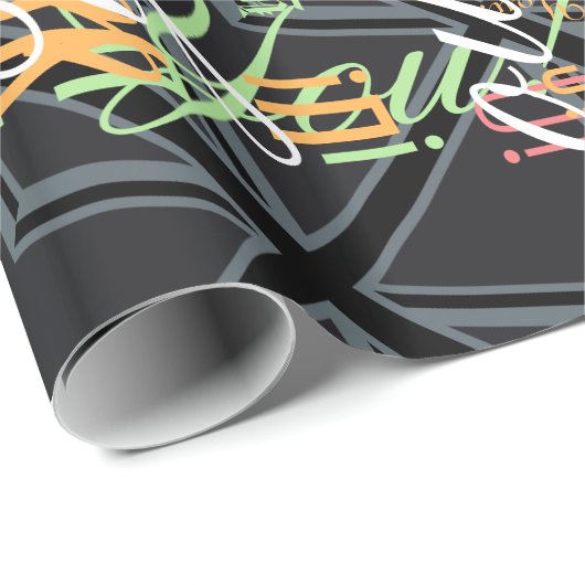 Design der Black Union Jack Flag Geschenkpapier (Rolleneckpunkt)