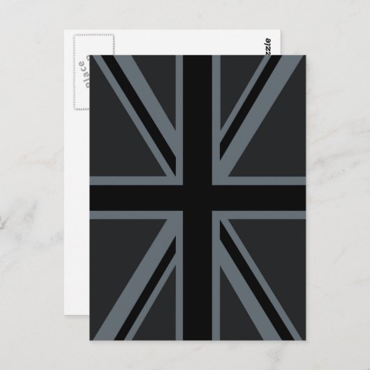 Design der Black Union Jack Flag Postkarte (Vorne/Hinten)