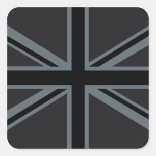 Design der Black Union Jack Flag Quadratischer Aufkleber