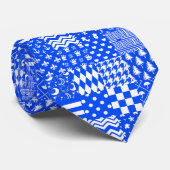 Design der blau-weißen gemischten Muster Krawatte (Gerollt)