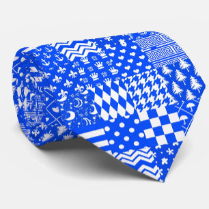 Design der blau-weißen gemischten Muster Krawatte