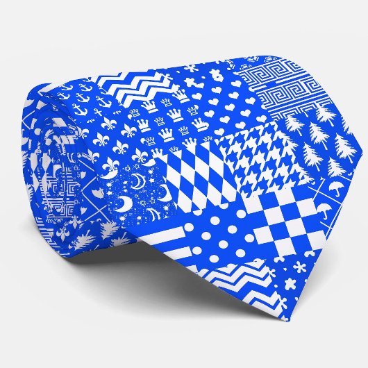 Design der blau-weißen gemischten Muster Krawatte