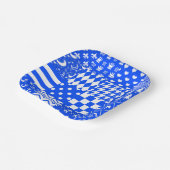 Design der blau-weißen gemischten Muster Pappteller (Gewinkelt)