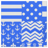 Design der blau-weißen gemischten Muster Stoff (Nahaufnahme)