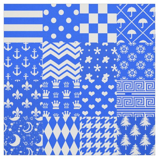 Design der blau-weißen gemischten Muster Stoff (Muster)