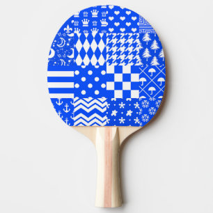 Design der blau-weißen gemischten Muster Tischtennis Schläger