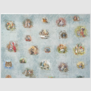 Design der blauen Alice im Wunderland 2 Seidenpapier