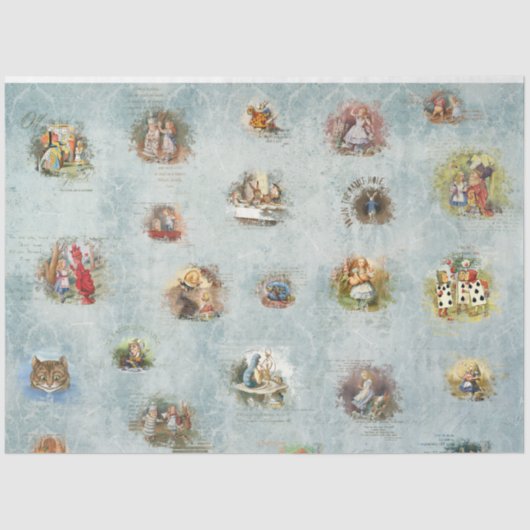 Design der blauen Alice im Wunderland 2 Seidenpapier (Vorderseite)