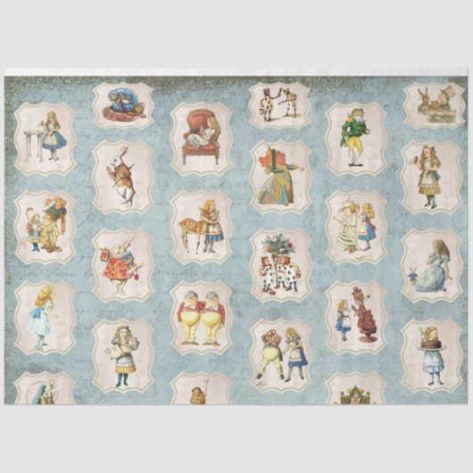 Design der blauen Alice im Wunderland 7 Seidenpapier (Vorderseite)