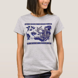 Design der blauen China Transparente Hintergrundin T-Shirt