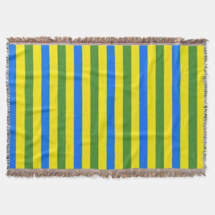 Design der blauen, grünen und gelben Streifen Decke
