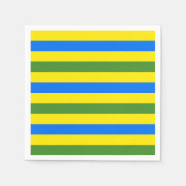 Design der blauen, grünen und gelben Streifen Serviette