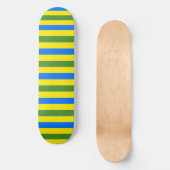 Design der blauen, grünen und gelben Streifen Skateboard (Vorderseite)