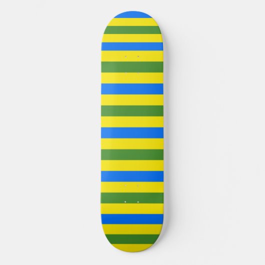 Design der blauen, grünen und gelben Streifen Skateboard (Vorderseite)