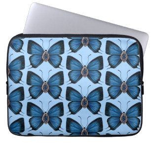 Design der Blauen Schmetterlingsmuster im Septembe Laptopschutzhülle