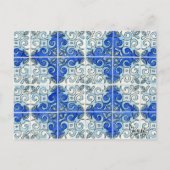 Design der blauen Tile 2 - Wirbel Postkarte (Vorderseite)