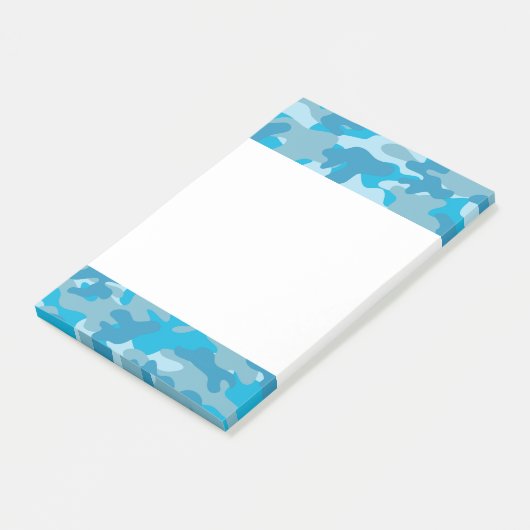 Design der blauen und grauen Camouflage Post-it Klebezettel (angewinkelt)