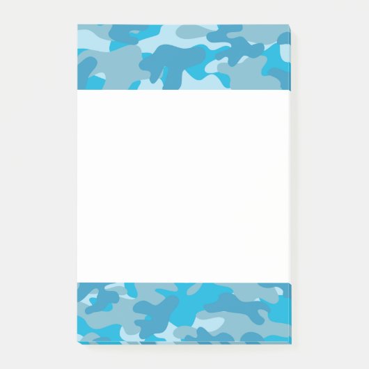Design der blauen und grauen Camouflage Post-it Klebezettel (Vorderseite)