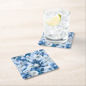 Design der Blue and White Chinoserie Series 3 Rechteckiger Pappuntersetzer (Vor Ort)