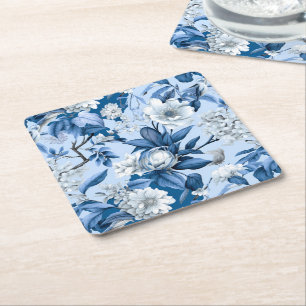 Design der Blue and White Chinoserie Series 3 Rechteckiger Pappuntersetzer