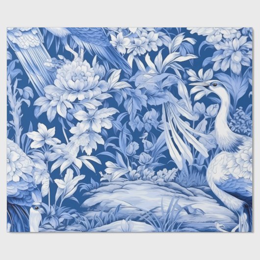 Design der Blue and White Chinoserie Series 8 Geschenkpapier (Flach)
