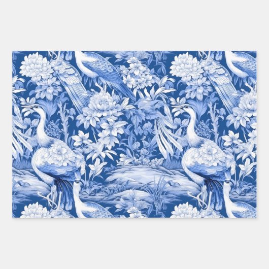 Design der Blue and White Chinoserie Series 8 Geschenkpapier Set (Vorderseite 3)