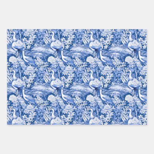 Design der Blue and White Chinoserie Series 8 Geschenkpapier Set (Vorderseite 2)