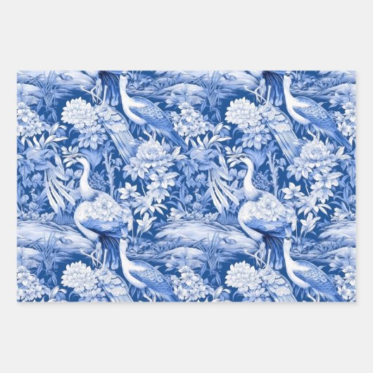 Design der Blue and White Chinoserie Series 8 Geschenkpapier Set (Vorderseite)