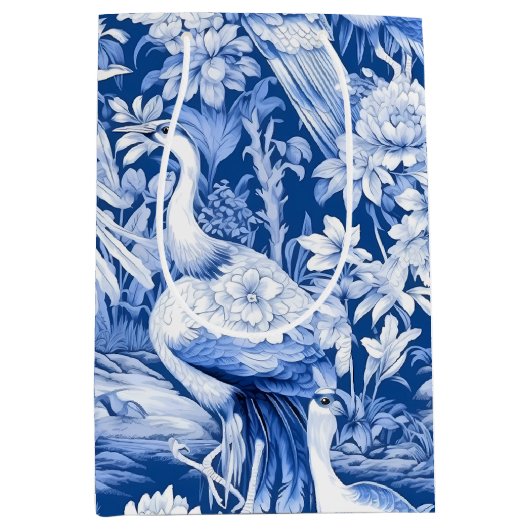 Design der Blue and White Chinoserie Series 8 Mittlere Geschenktüte (Vorderseite)