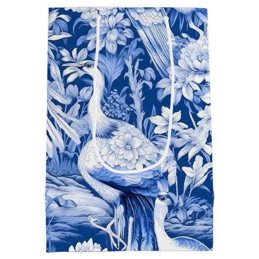 Design der Blue and White Chinoserie Series 8 Mittlere Geschenktüte (Rückseite)