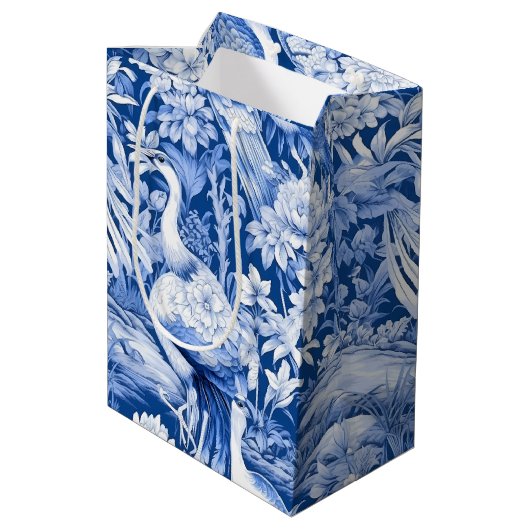 Design der Blue and White Chinoserie Series 8 Mittlere Geschenktüte (Rückseite Schrägansicht)