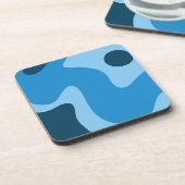 Design der Blue Deep Water Abstract Design Mitte d Getränkeuntersetzer (Linke Seite)
