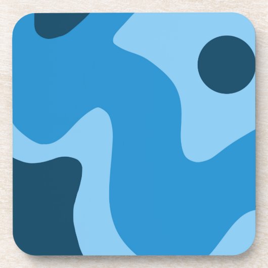 Design der Blue Deep Water Abstract Design Mitte d Getränkeuntersetzer (Vorderseite)