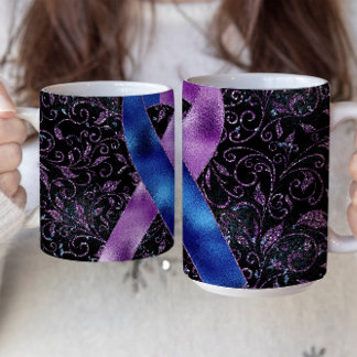 Design der Blue Lila Awareness Ribbon-Tasse Kaffeetasse