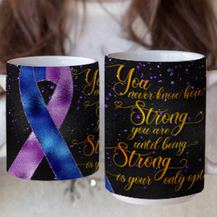 Design der Blue Lila Awareness Ribbon-Tasse Kaffeetasse