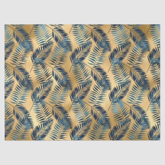 Design der Blue und Gold Leopard Serie 11 Seidenpapier (Vorderseite)