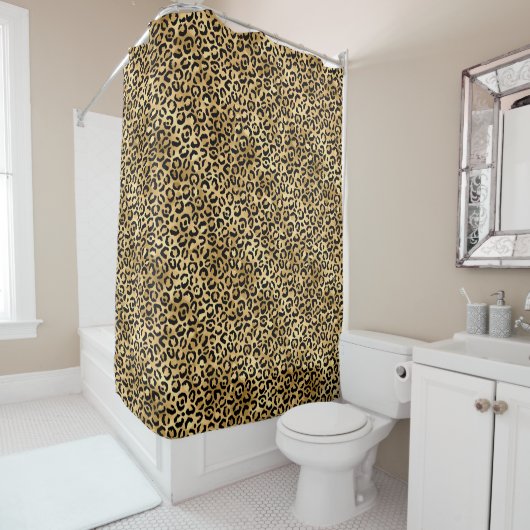 Design der Blue und Gold Leopard Serie 2 Duschvorhang (Beispiel)